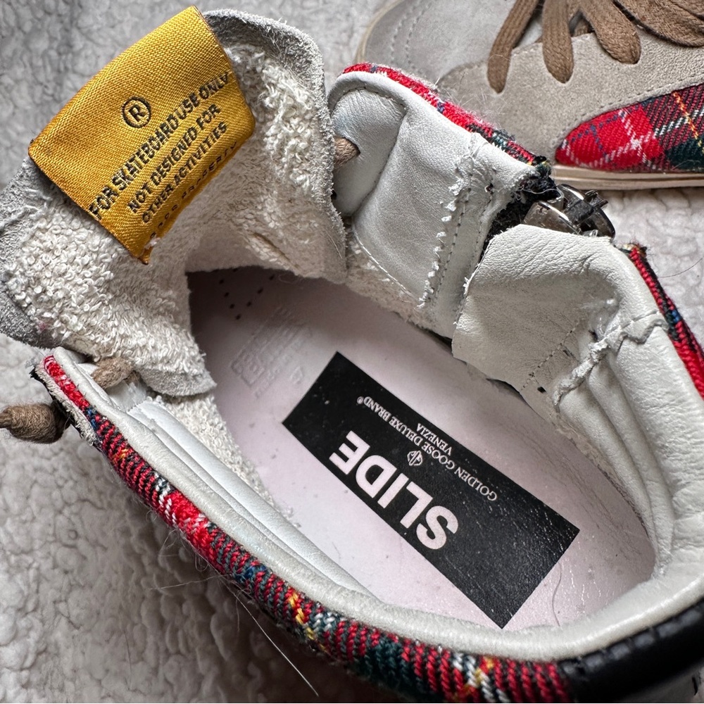 Golden‎ Goose Slide Plaid Tartan High-Top Sz 37 - Picture 8 of 16